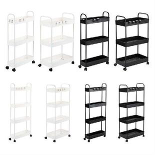 Rolling Storage Cart 3/4 Tier Mobile Shelving Unit Bathroom