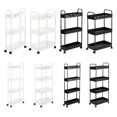 Rolling Storage Cart 3/4 Tier Mobile Shelving Unit Bathroom