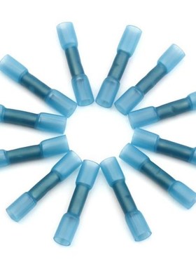 20Pcs Blue Insulated Heat Shrink Butt Wire Connectors Set DY
