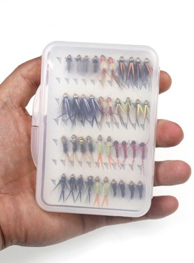 40PCS/Box Fishing Fly Set Stonefly Buzzers Beadhead Nymphs E