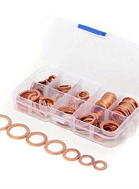 120Pcs 8 Sizes Assorted Solid Copper Crush Washers Seal Asso