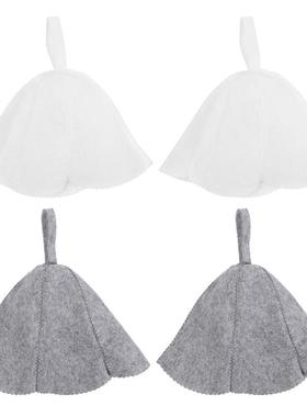 4pcs Felt Sauna Hat Hot Dry Steaming Room Bath Hat SPA Felt
