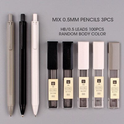3pcs/lot Simple Hexagon Mechanical Pencil 0.5mm HB Automatic