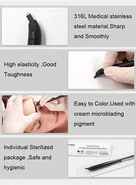 10pcs Disposable Microblading Pen with 18U pins Needles Pe