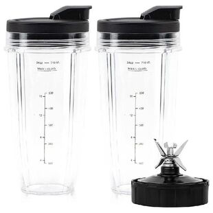 Blender Cups For Ninja BN801-24 Oz Bullet Cups With 7 Fins