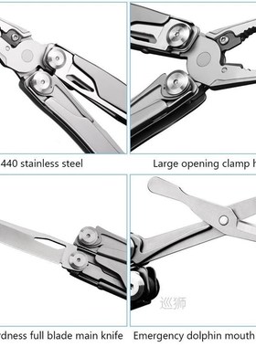 14 In 1 EDC Camping Multitool Plier Cable Wire Cutter Stripp
