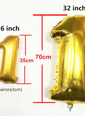 16/32/40Inch Rainbow Gold Silver Number Foil Balloons 0 1 2