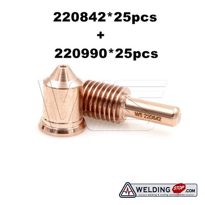 50pcs set 220842 electrode 25pcs   220990 nozzle 100A 25pcs