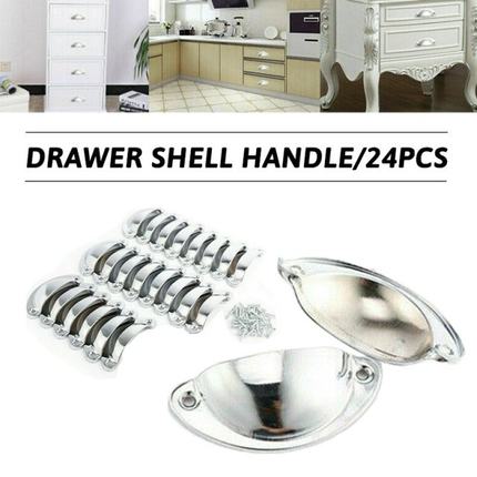 Newest 24pcs Cup Pull Shell Handles Half Moon Medicine Cabin