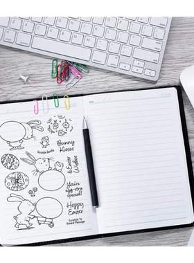 Happy Easter Egg Rabbit Blessing words Silicone Clear Seal S