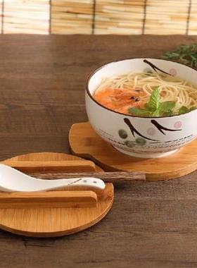 Rice Noodle Bowl with Lid Spoon Chopstick Kitchen Tableware