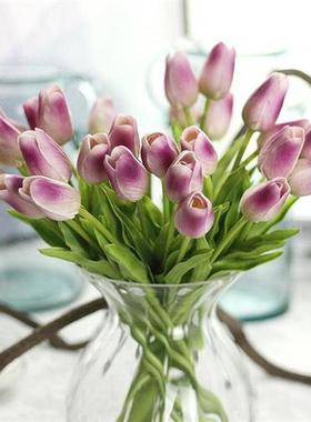 6/12/24/48pcs Artificial Flowers Senior PU Tulips Fake Flowe