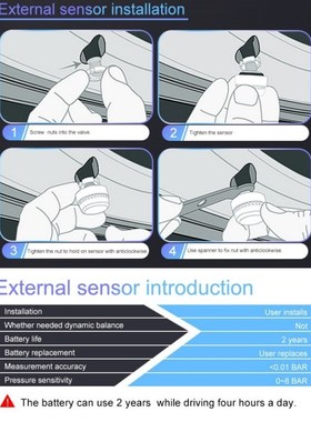 TPMS Sensor LCD T650-WF Tire Pressure Monitoring System for