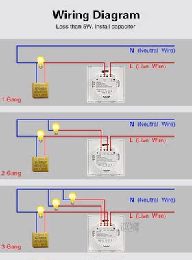EU/UK Tempered Crystal Glass Panel Wireless Remote Control L