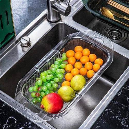 Wall-mounted Kitchen Fruit Basin Foldable Telescopic Filter