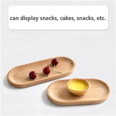Beech Wood Tea Tray Serving Table Plate Snacks Food Storage