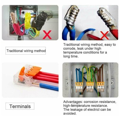 75Pcs Reusable 221 Electrical Connectors Wire Block Clamp Te