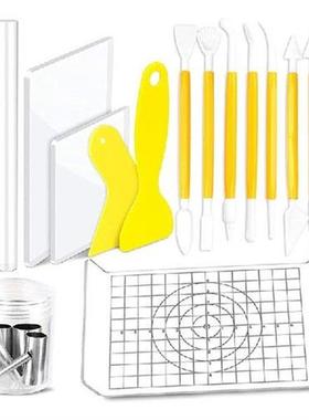 22Pcs Clay Tool Set Circle Shape Cutter Plastic Polymer