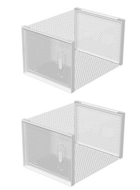 2pcs Shoe Boxes Clear Plastic Stackable Shoe Box Storage Con