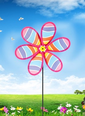 4pcs Colorful 6 Blade Wind Spinners Lawn Pinwheels Windmill