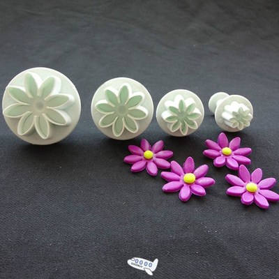 4Pcs Plum Flower Plunger Fondant Mold Cutter Cake Cookie Dec