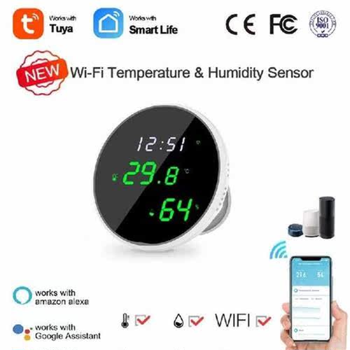 Tuya WiFi Temperature And Humidity Sensor With LCD Screen