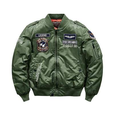 Hip hop Jacket Men High quality Thick Navy White Military m