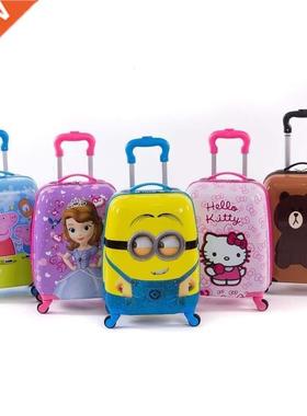 kids suitcase children luggage travel ell bag draw-bar box