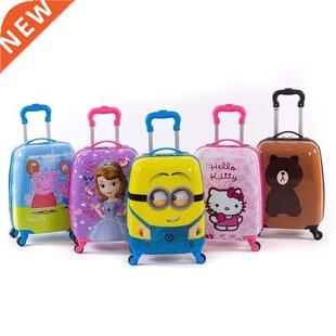 kids suitcase children luggage travel ell bag draw-bar box