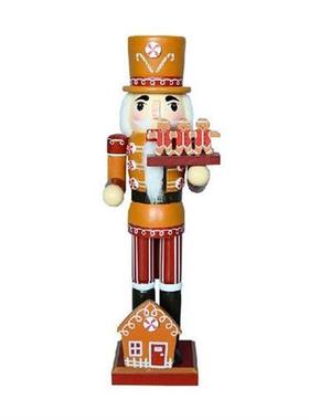 Christmas Wooden Nutcracker 13.8 Inch Gingerbread Style