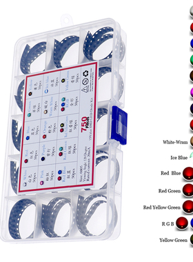 750Pcs 15Value x 50pcs 0805 SMD LED Diode kit set White Red