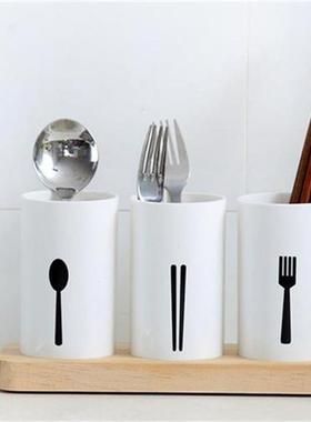Fashion Cute Plastic Utensil Storage Box Kitchen Spoons Fork