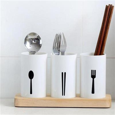 Fashion Cute Plastic Utensil Storage Box Kitchen Spoons Fork