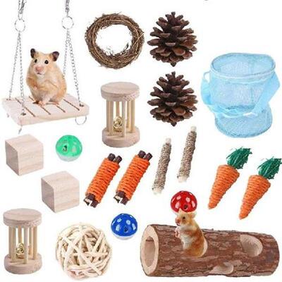 Rabbit Chew Toy Organic Natural Wood Grass Pet Bunny Rabbit