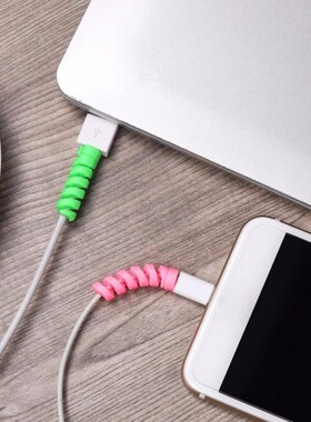 FAST SHIP! Spiral Cable Protector Data Line Silicone Bobbin
