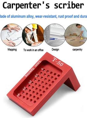 1PC T50 5-49mm Woodworking T-type Scriber Ruler Aluminum All