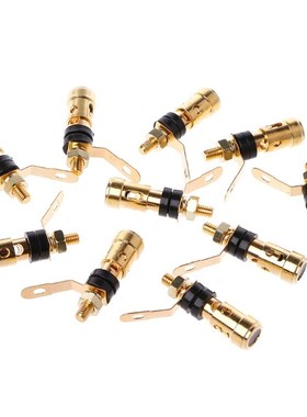 10PCS Brass Speaker Binding Post Spring Loaded Press Subwoof