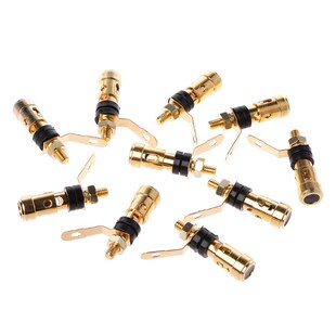 10PCS Brass Speaker Binding Post Spring Loaded Press Subwoof