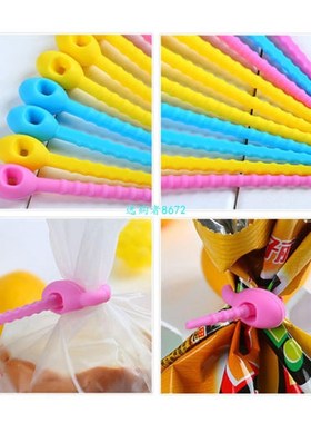 10 pcs  food grade Silicone Snack Bag Ties, Cable Manage