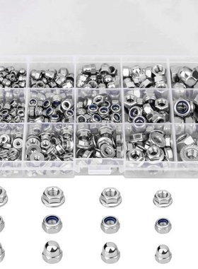385pcs Flange Nut Assortment Kit M3 M4 M5 M6 M8 Round Cap Nu
