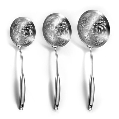 Kitchen Stainless Steel Skimmer Strainer Spoon Colander Ladl