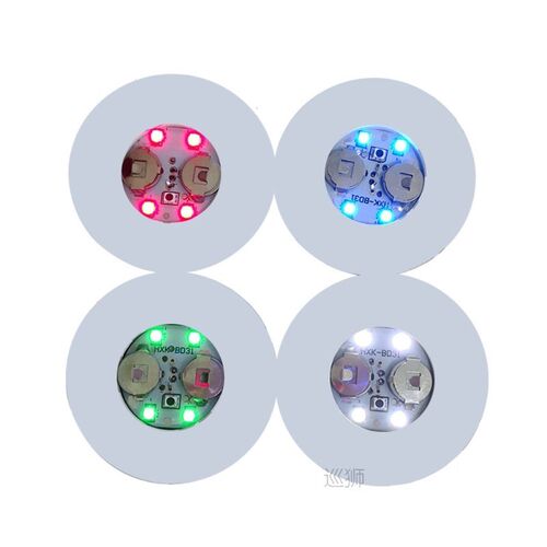 10pcs Wine Bottle LED Coasters Lights Drinking Glass Color C