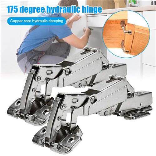2pcs 175 Degree Hinges Frameless Cabinet Doors Hinges