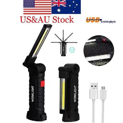 USB Rechargeable LED Flashlight Collapsible COB Portable