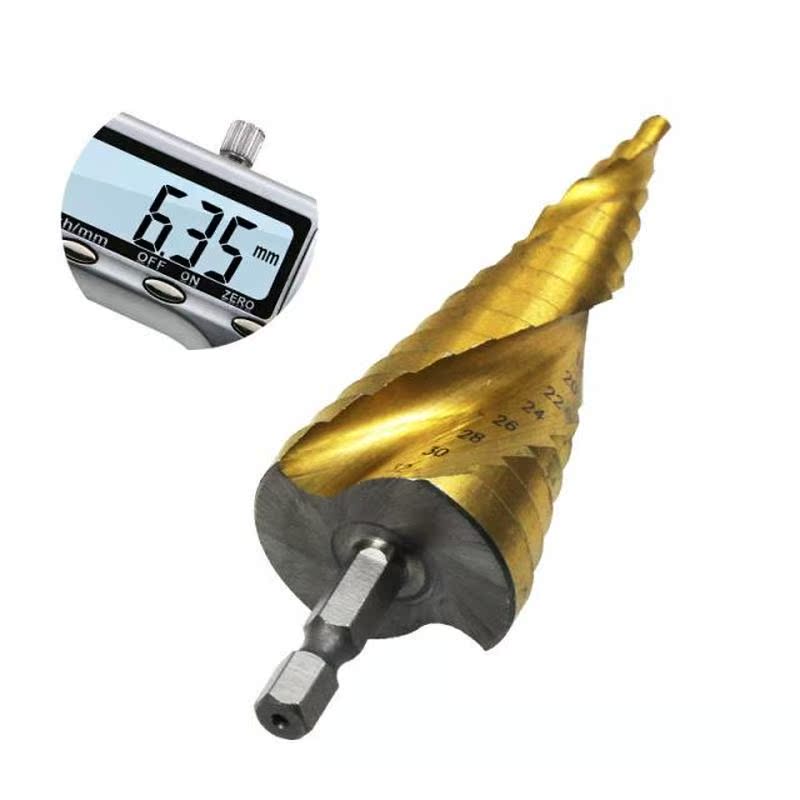 4-32mm HSS Spiral Grooved Center Ladder Drill Bit Titanium C