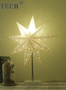 LED Floor Light Nine Pointed Star Standing Bedside Table