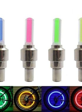 2PCS LED Bike Light Tire Valve Cap Flashlight Wheel Spokes