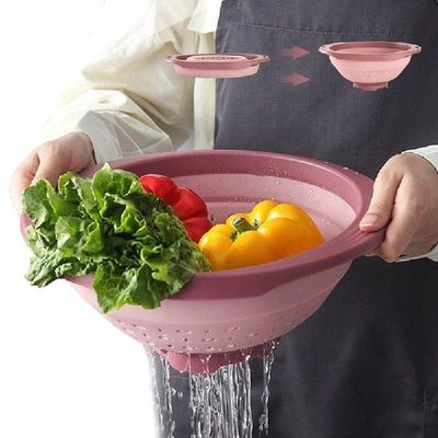oldable Silicone Colander Fruit Vegetable Washing Basket