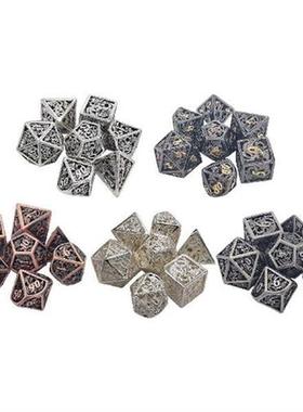 7/Set Metal Polyhedral s, Multi Sided  D20 D12 D10 D8 D6 D4