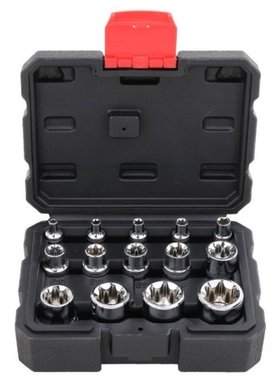 \r\nE-TORX Socket Set, Chro-me Vanadium Alloy Steel | 14-Pie